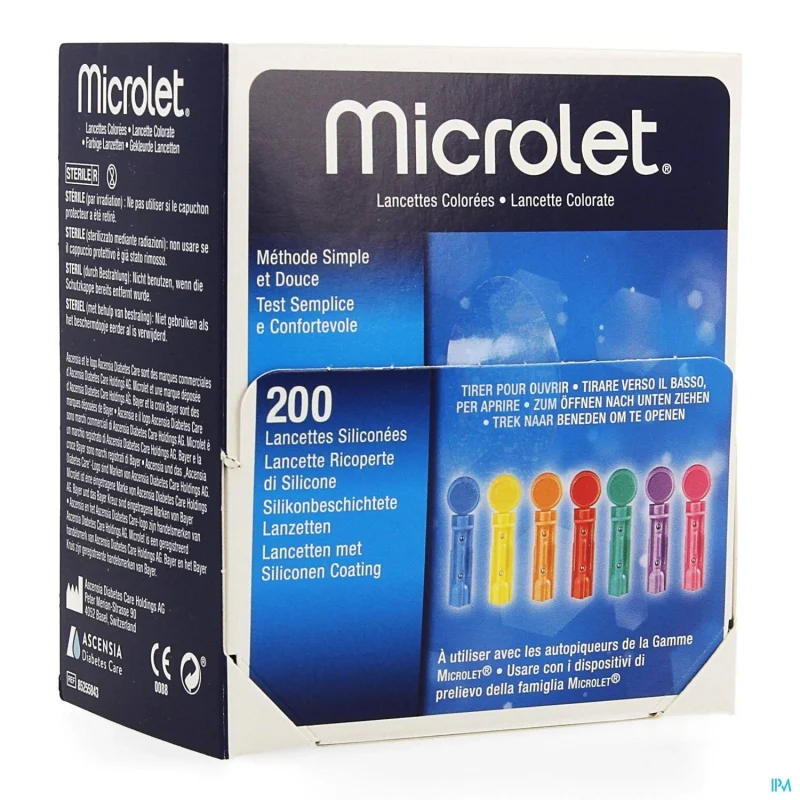 Microlet Gekleurde Lancetten 200 Stuks