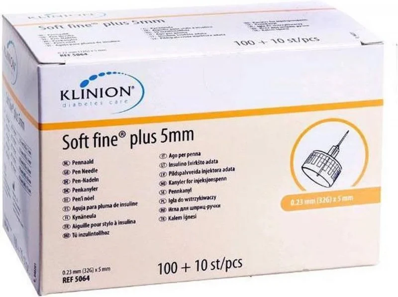Klinion Diabetes Care Soft Fine Plus Pennaalden 0 23mm 32g X 5mm 110 Stuks